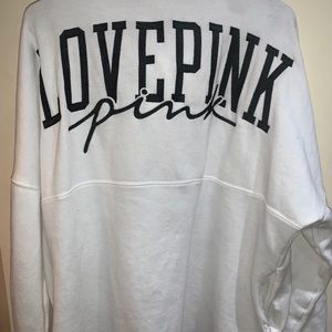 Victoria’s Secret PINK white half zip sweater